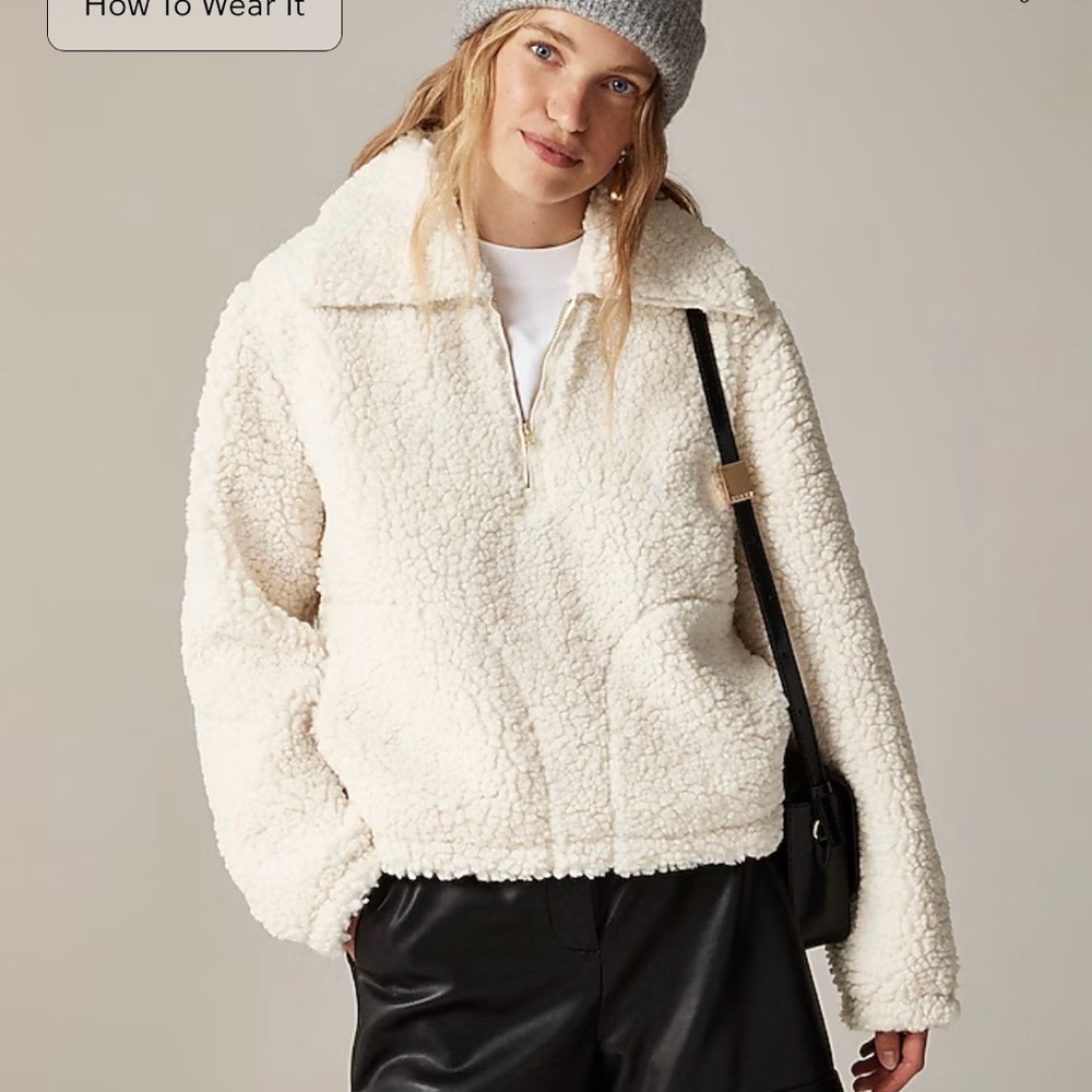 Jcrew Cream Sherpa Jacket